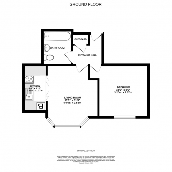 Floor Plan Image for 1 Bedroom Flat for Sale in Montpellier Court, Exmouth