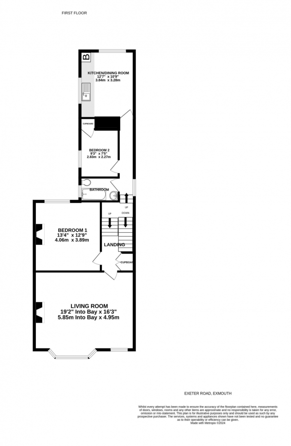 Floor Plan Image for 2 Bedroom Flat for Sale in Exeter Road, Exmouth