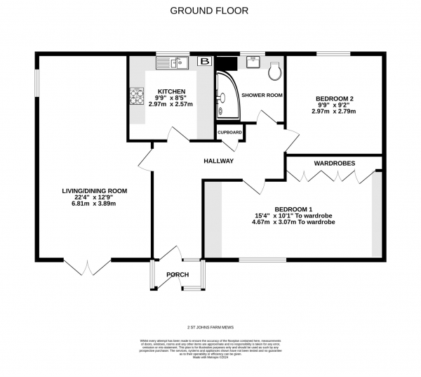 Floor Plan Image for 2 Bedroom Semi-Detached House for Sale in St Johns Farm Mews, Exmouth