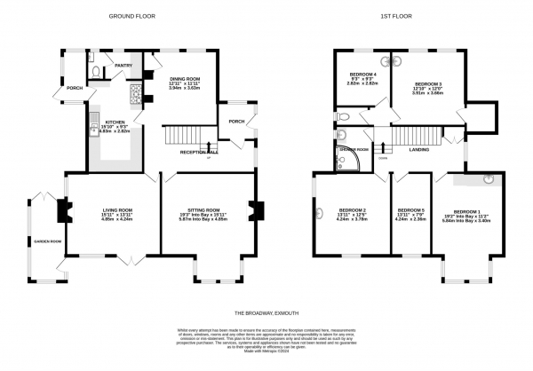 Floor Plan Image for 5 Bedroom Detached House for Sale in The Broadway, Exmouth