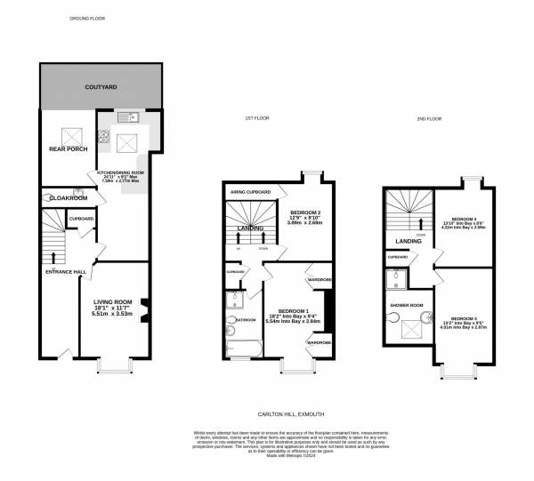 Floor Plan Image for 4 Bedroom Terraced House for Sale in Carlton Hill, Exmouth