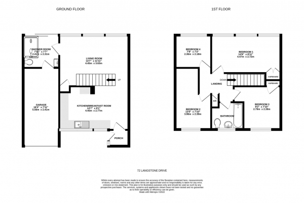 Floor Plan Image for 4 Bedroom Terraced House for Sale in Langstone Drive, Exmouth