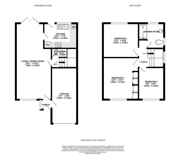 Floor Plan Image for 3 Bedroom Detached House for Sale in Pine View Close, Exmouth