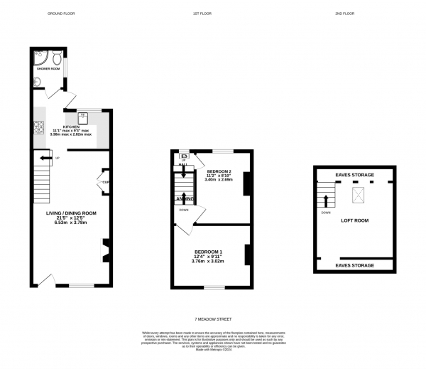 Floor Plan Image for 2 Bedroom Terraced House for Sale in Meadow Street, Exmouth