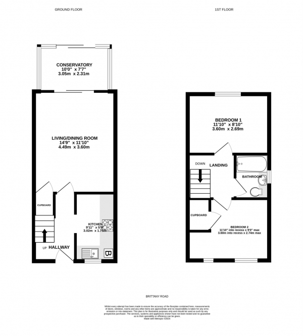 Floor Plan Image for 2 Bedroom Semi-Detached House for Sale in Brittany Road, Exmouth