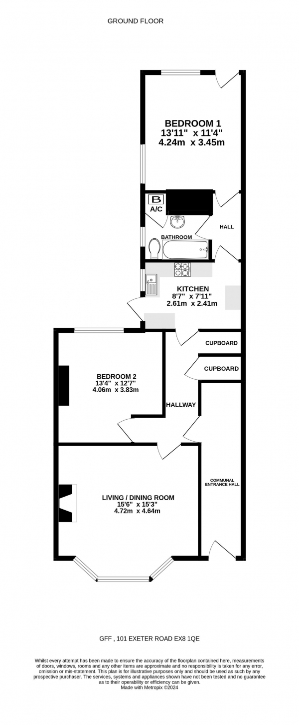 Floor Plan Image for 2 Bedroom Flat for Sale in Exeter Road, Exmouth