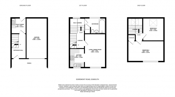 Floor Plan Image for 2 Bedroom End of Terrace House for Sale in Egremont Road, Exmouth