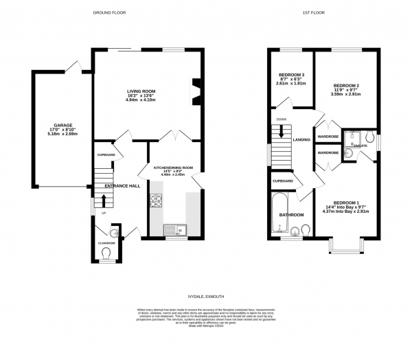 Floor Plan Image for 3 Bedroom Detached House for Sale in Ivydale, Exmouth