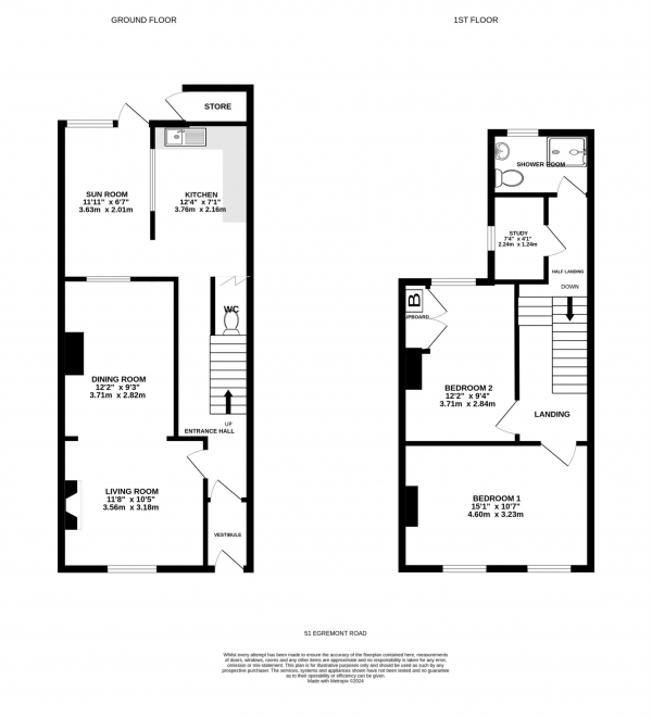 Floor Plan Image for 2 Bedroom Terraced House for Sale in Egremont Road, Exmouth