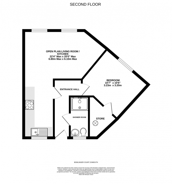 Floor Plan Image for 1 Bedroom Flat for Sale in Bowlinger Court, Queen Street