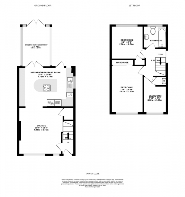 Floor Plan Image for 3 Bedroom Semi-Detached House for Sale in Marcom Close