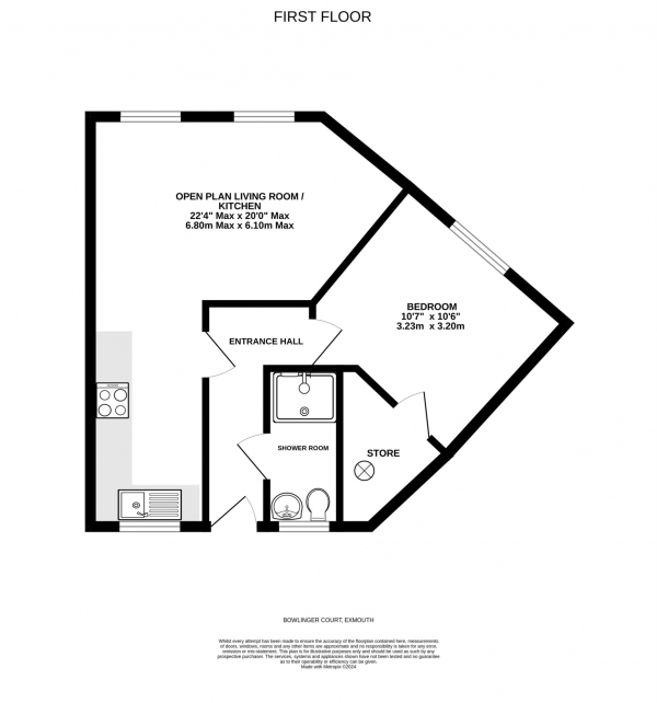 Floor Plan Image for 1 Bedroom Flat for Sale in Bowlinger Court, Queen Street