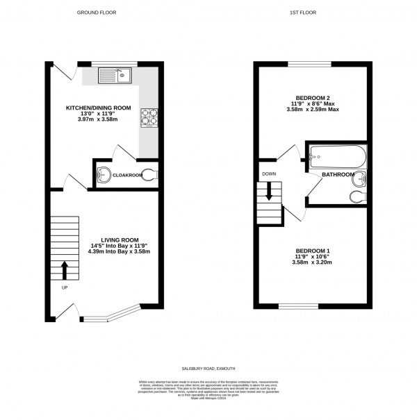 Floor Plan Image for 2 Bedroom Terraced House for Sale in Salisbury Road, Exmouth