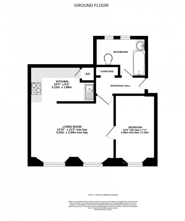 Floor Plan Image for 1 Bedroom Flat for Sale in North Street, Exmouth