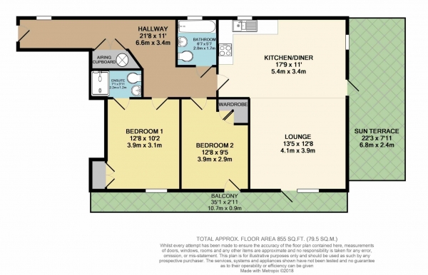 Floor Plan Image for 2 Bedroom Apartment for Sale in Knightstone Causeway, Weston-super-Mare
