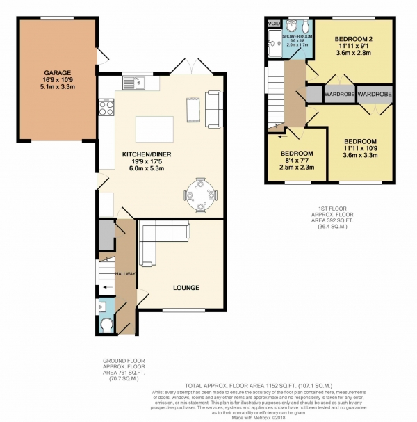 Floor Plan Image for 3 Bedroom Detached House for Sale in Marlborough Court, Burnham On Sea