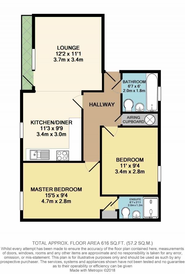 Floor Plan Image for 2 Bedroom Apartment to Rent in Knightstone Causeway, Weston-super-Mare
