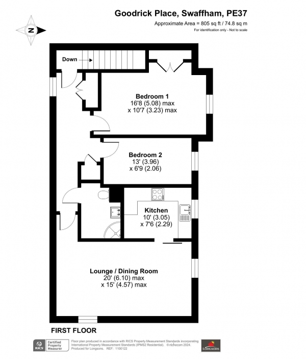 Floor Plan Image for 2 Bedroom Apartment for Sale in Goodrick Place, Swaffham