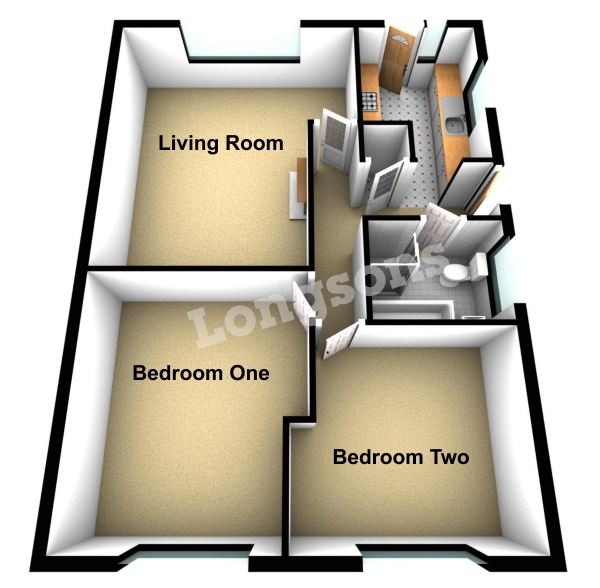 Floor Plan Image for 2 Bedroom Detached Bungalow to Rent in Eastfields, Narborough