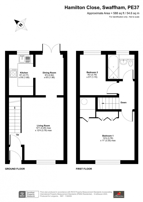 Floor Plan Image for 2 Bedroom Terraced House for Sale in Hamilton Close, Swaffham