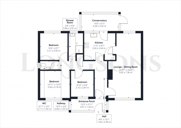 Floor Plan Image for 3 Bedroom Detached Bungalow for Sale in Farm Walk, Necton