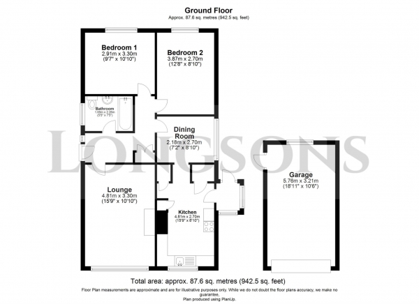 Floor Plan Image for 3 Bedroom Detached Bungalow for Sale in Southlands, Swaffham