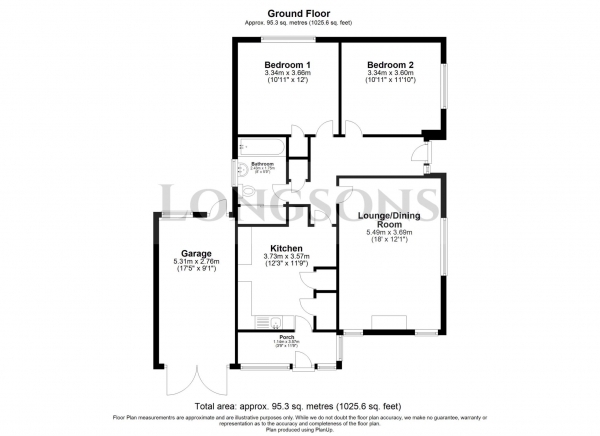 Floor Plan Image for 2 Bedroom Detached Bungalow for Sale in Walnut Place, Gooderstone