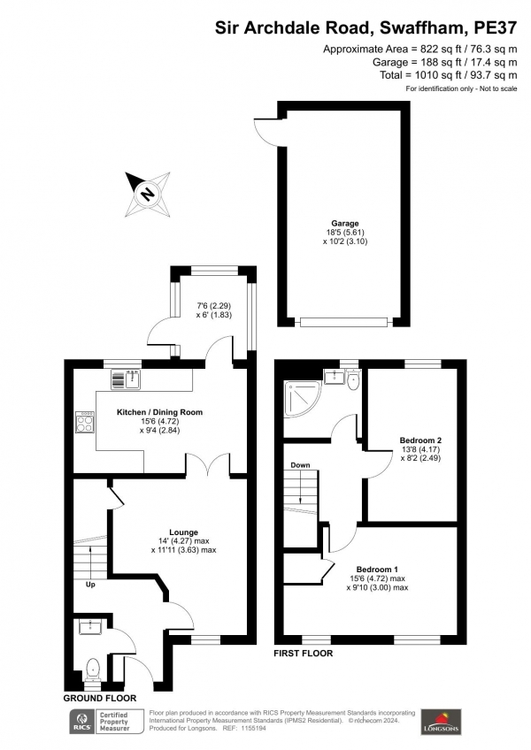 Floor Plan Image for 2 Bedroom Semi-Detached House for Sale in Sir Archdale Road, Swaffham