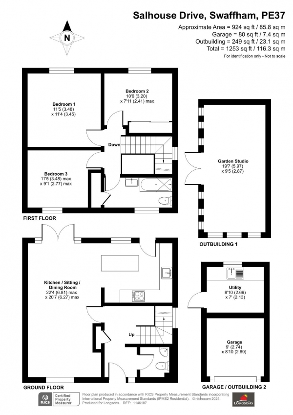 Floor Plan Image for 3 Bedroom Detached House for Sale in Salhouse Drive, Swaffham