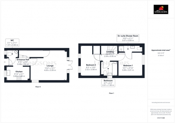 Floor Plan for 2 Bedroom End of Terrace House for Sale in Forest Grove, Swaffham, PE37, 8GQ -  &pound200,000