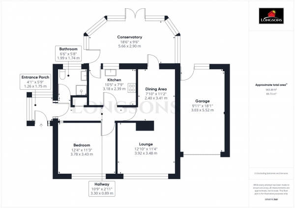 Floor Plan for 1 Bedroom Detached Bungalow for Sale in Southlands, Swaffham, PE37, 7PG - OIRO &pound190,000