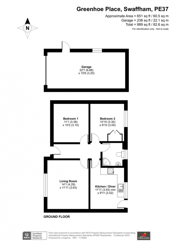 Floor Plan Image for 2 Bedroom Detached Bungalow for Sale in Greenhoe Place, Swaffham