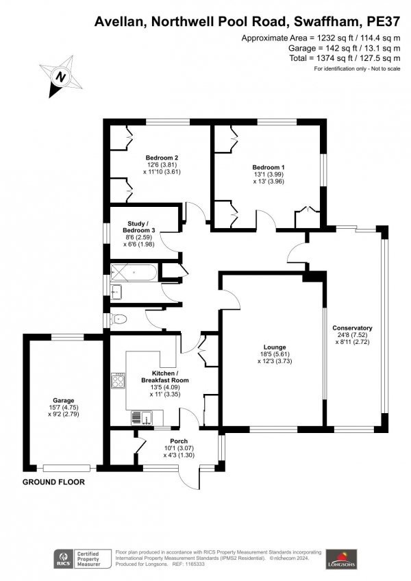 Floor Plan Image for 3 Bedroom Detached Bungalow for Sale in Northwell Pool Road, Swaffham