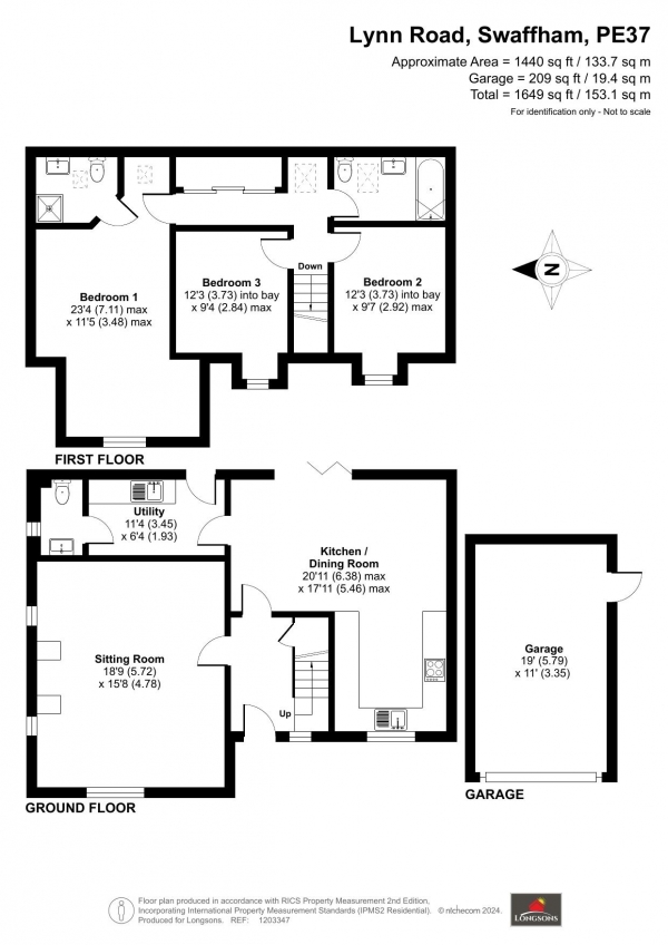 Floor Plan Image for 3 Bedroom Detached House for Sale in Lynn Road, Swaffham