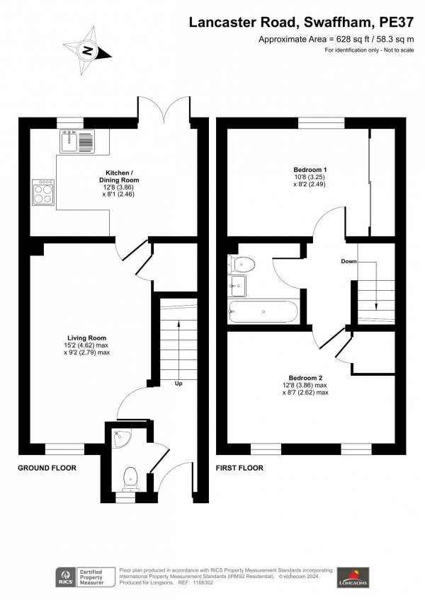 Floor Plan Image for 2 Bedroom End of Terrace House for Sale in Lancaster Road, Swaffham