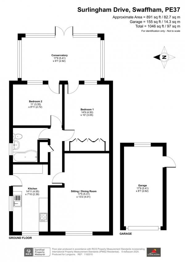 Floor Plan Image for 2 Bedroom Detached Bungalow for Sale in Surlingham Drive, Swaffham