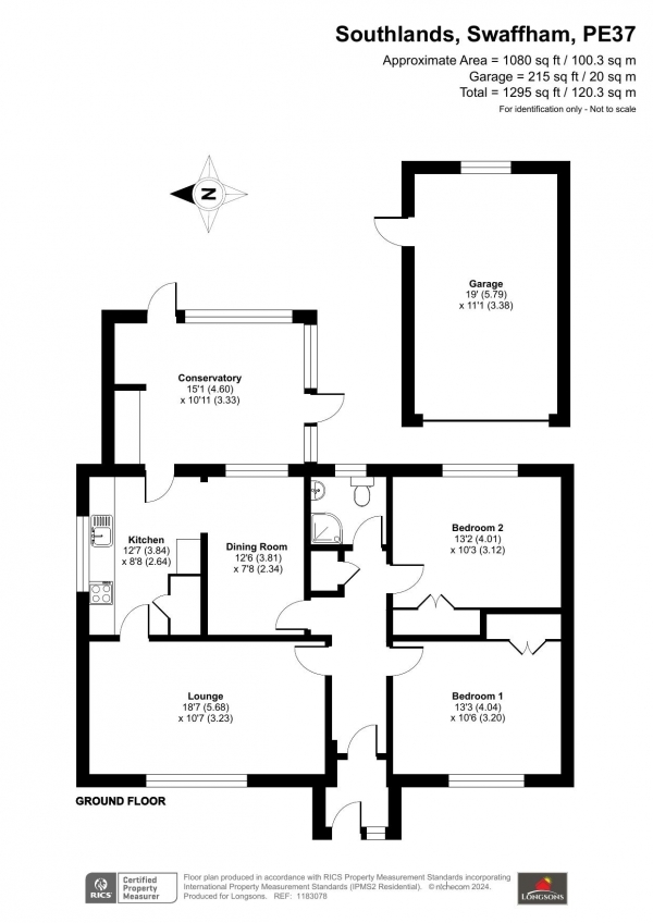 Floor Plan Image for 2 Bedroom Detached Bungalow for Sale in Southlands, Swaffham