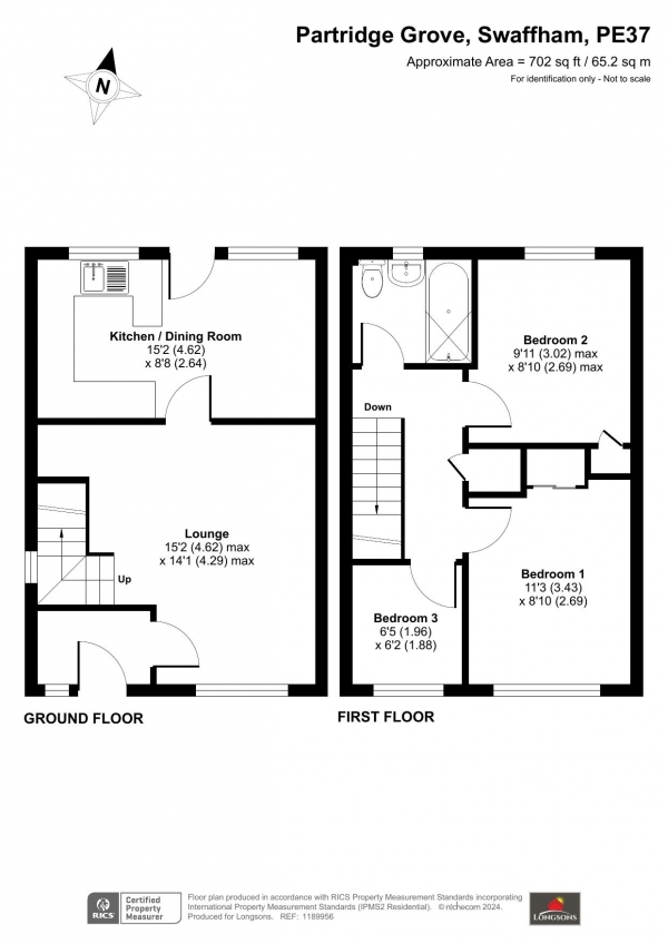 Floor Plan Image for 3 Bedroom End of Terrace House for Sale in Partridge Grove, Swaffham