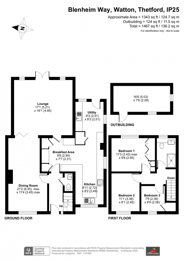 Floor Plan Image for 3 Bedroom Semi-Detached House for Sale in Blenheim Way, Thetford