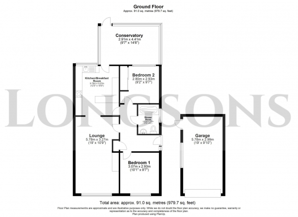 Floor Plan Image for 2 Bedroom Detached Bungalow for Sale in Walnut Grove, Watton