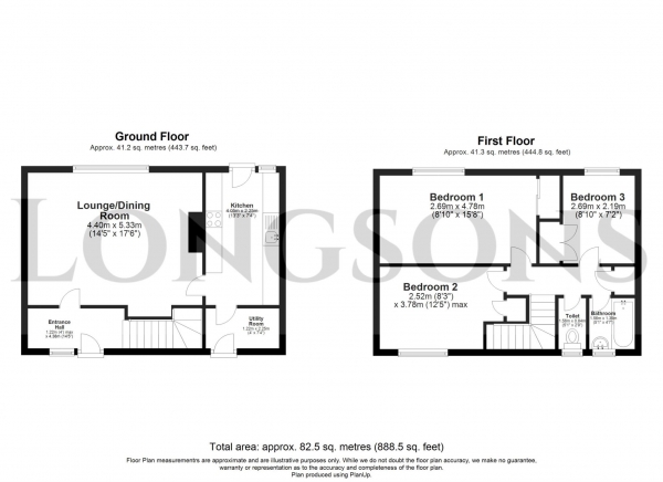 Floor Plan for 3 Bedroom Terraced House for Sale in Changi Road, Watton, Watton, IP25, 6JA -  &pound180,000