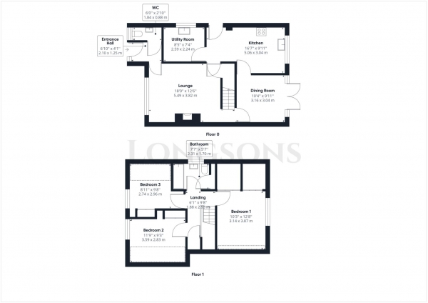 Floor Plan for 3 Bedroom Detached House for Sale in Vicarage Walk, Watton, Watton, IP25, 6PH -  &pound317,500