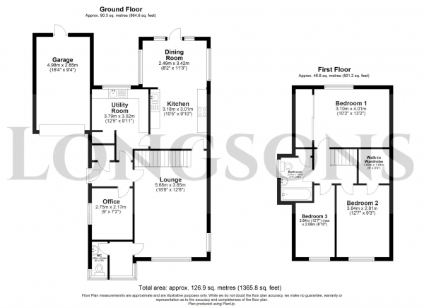 Floor Plan Image for 3 Bedroom Detached House for Sale in Abbey Road, Watton