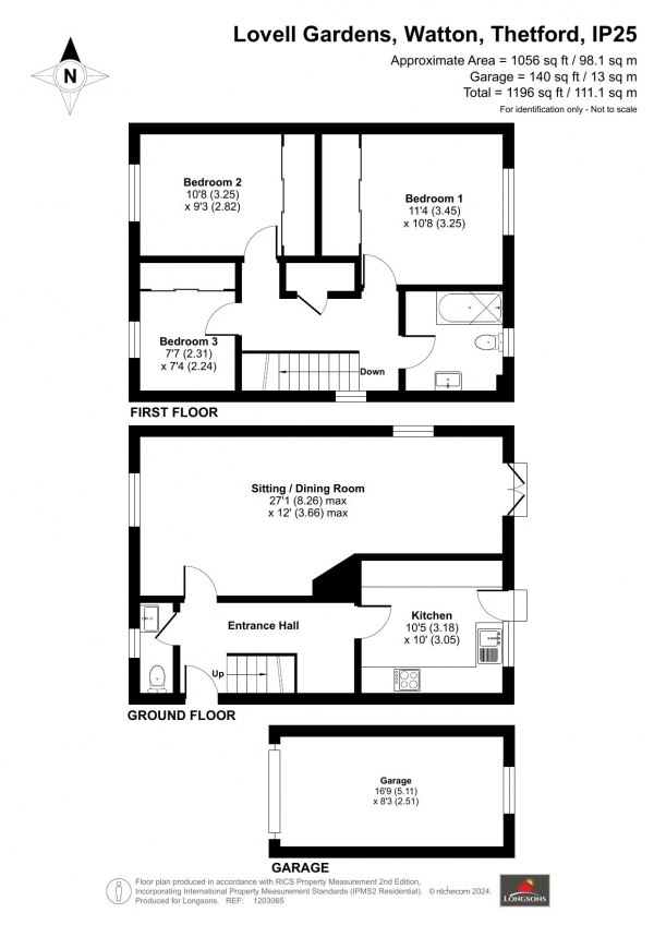 Floor Plan Image for 3 Bedroom Link Detached House for Sale in Lovell Gardens, Watton