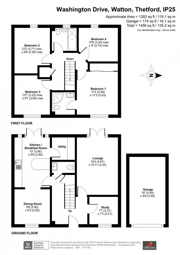 Floor Plan Image for 4 Bedroom Link Detached House for Sale in Washington Drive Carbrooke Thetford Norfolk, Carbrooke