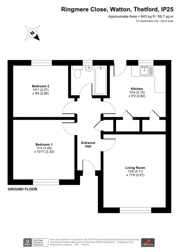 Floor Plan Image for 2 Bedroom Detached Bungalow for Sale in Ringmere Close, Watton