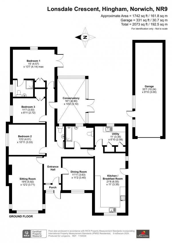 Floor Plan Image for 3 Bedroom Detached Bungalow for Sale in Lonsdale Cresent, Hingham