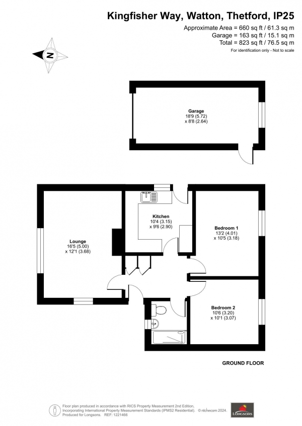 Floor Plan Image for 2 Bedroom Detached Bungalow for Sale in Kingsfisher Way, Watton