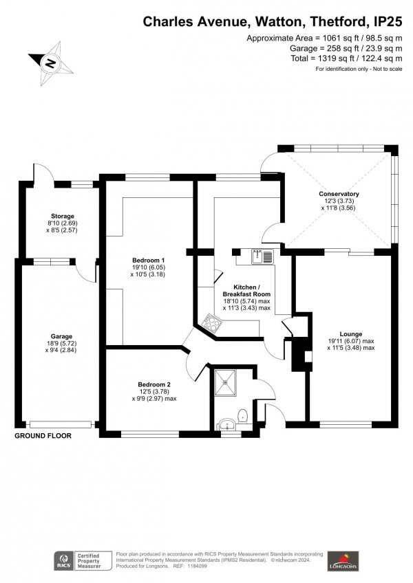 Floor Plan Image for 2 Bedroom Detached Bungalow for Sale in Charles Avenue, Watton