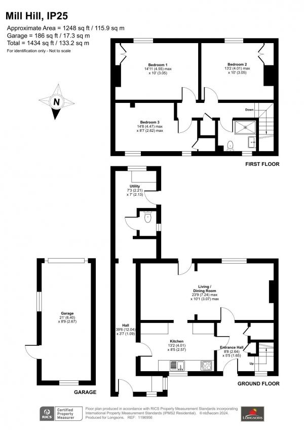 Floor Plan Image for 3 Bedroom Terraced House for Sale in Mill Hill, Bradenham